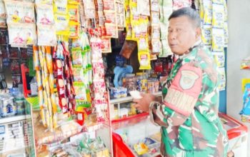 Babinsa Koramil 2307/Ciwandan Laksanakan Puanter, Data Penduduk dan Harga Sembako di Wilayah Binaan
