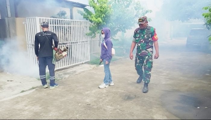 Babinsa Koramil 2302/Bojonegara Gencarkan Puanter, Fogging dan Pantau Harga Sembako