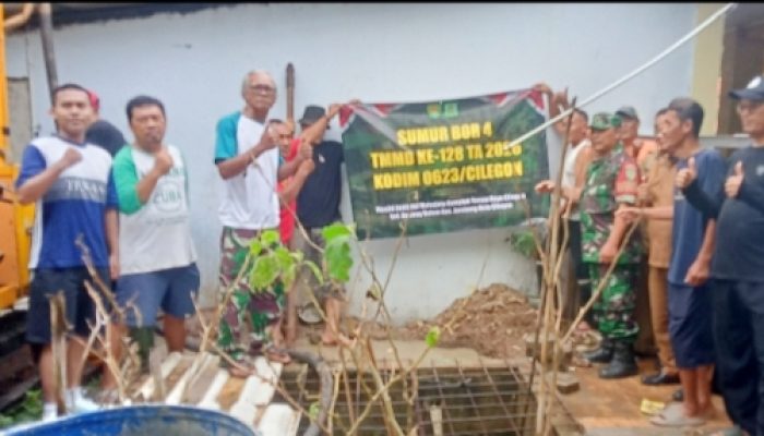 TMMD ke-128 Kodim Cilegon Hadirkan Sumur Bor, Warga Gedong Dalem Antusias Sambut Air Bersih