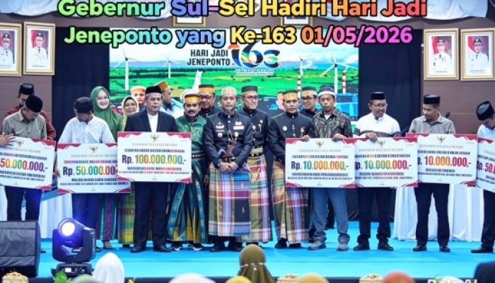 Hadiri Peringatan HUT ke-163, Gubernur Sulsel Perkuat Sinergi dan Serahkan Bantuan Strategis untuk Jeneponto