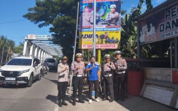 Cegah Lakalantas, Satlantas Polres Jeneponto Pasang Baliho Imbauan di Jalan Lanto Dg Pasewang