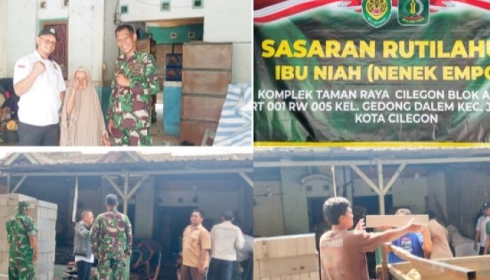 TMMD 128 Kodim 0623/Cilegon Rehab Rumah Warakawuri, Nenek Niah : Semoga Lebih Nyaman dan Sehat
