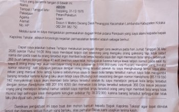 Pengusaha Toko Nurjaya Jadi Korban Dugaan Penipuan, Kerugian Capai Puluhan Juta Rupiah, Desak Polres Takalar Segera Tangkap Pelaku