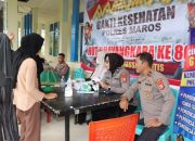 Polri Untuk Masyarakat, Polres Maros Hadirkan Pelayanan Kesehatan Gratis Warga Desa Pegunungan Sambut Hari Bhayangkara
