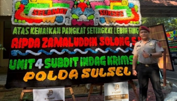 Dirgahayu Bhayangkara ke-80, Unit 4 Subdit Indag Krimsus Polda Sulsel Ucapkan Selamat atas Kenaikan Pangkat Aipda Zamaluddin Solong