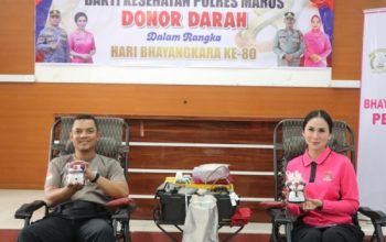 Donor Darah Polres Maros Di Momen HUT Bhayangkara Ke 80 Diikuti Ratusan Peserta, Puluhan Kantong Darah Terkumpul