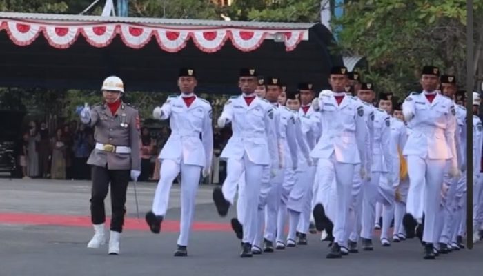 Polres Maros Sukses Gelar Pengibaran dan Penurunan Bendera Sang Saka Merah Putih HUT RI ke-81 Tingkat Kabupaten