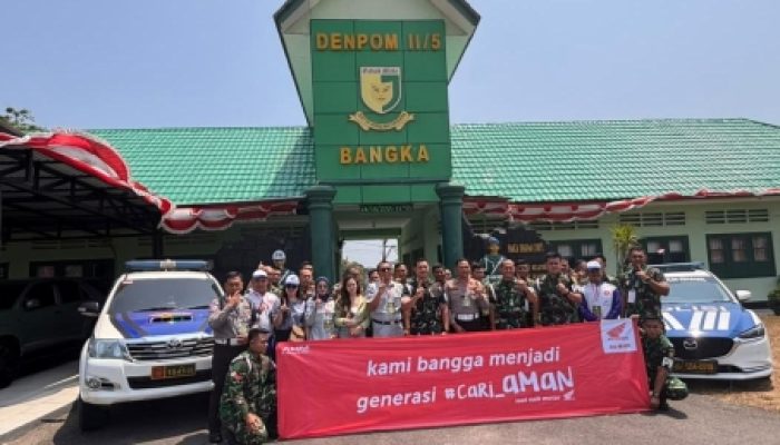Honda Babel Edukasi Safety Riding Personel Denpom Bangka