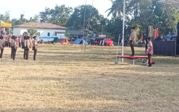 Plt Camat Ayatullah Rawatib Pimpin Upacara Pembukaan Hari Pramuka ke-65 dan Hari Kemerdekaan RI ke 81, Kwaran Polongbangkeng Selatan Gelar Kegiatan Perkemahan Dilapangan Pa’bundukang