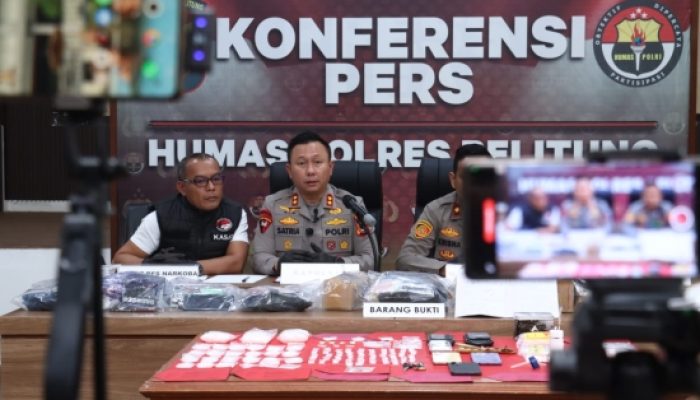 Polres Belitung Ungkap Dua Kasus Narkotika, Ratusan Gram Sabu dan Ekstasi Disita