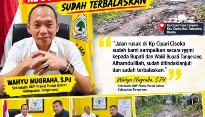 20 Tahun Jalan Hancur di Cipari Tak Kunjung Diperbaiki, Wahyu Nugraha Dorong Bupati Tangerang Turun Tangan