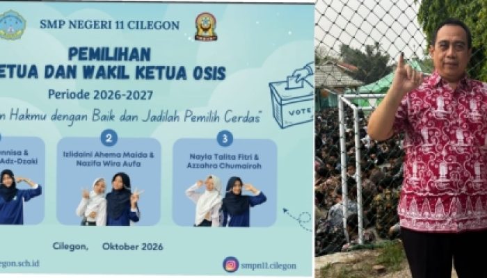 Tiga Kandidat Berebut Kursi Ketua OSIS SMPN 11 Cilegon, H. Ibnu Sina : Ini Bukan Sekadar Coblosan!