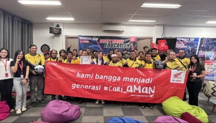 RATUSAN PESERTA ANTUSIAS IKUTI SAFETY RIDING EDUCATION HONDA BABEL, #CARI_AMAN KE JALAN RAYA