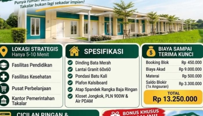 Kesempatan Emas bagi Warga Takalar, Bumi Maliga Takalar Sediakan Rumah Berkualitas Kini Lebih Mudah Dimiliki Dengan Harga Terjangkau