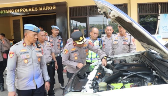 Pastikan Pelayanan Masyarakat Optimal, Polres Maros Cek Kesiapan Seluruh Kendaraan Operasional Dinas