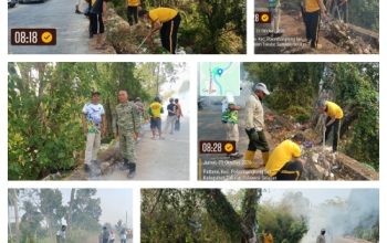 Tak Ingin Bahu Jalan Jadi Tempat Sampah Diwilayahnya , Lurah Maradekaya Gandeng Polsek Pattallassang Gelar Jum’at Bersih